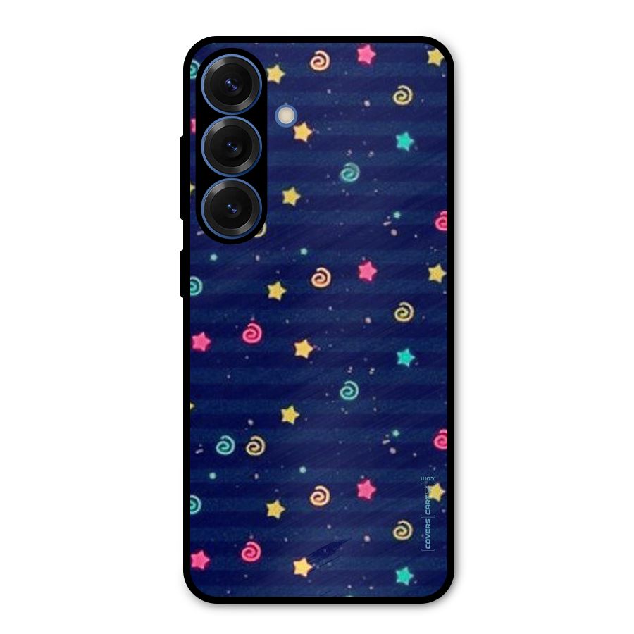Cute Stars Design Metal Back Case for Galaxy S25