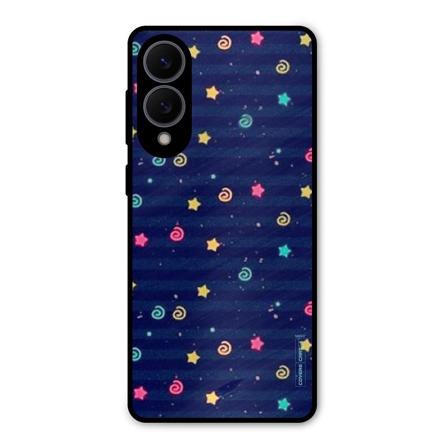 Cute Stars Design Metal Back Case for Galaxy S25 Edge