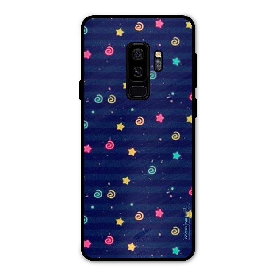 Cute Stars Design Metal Back Case for Galaxy S9 Plus