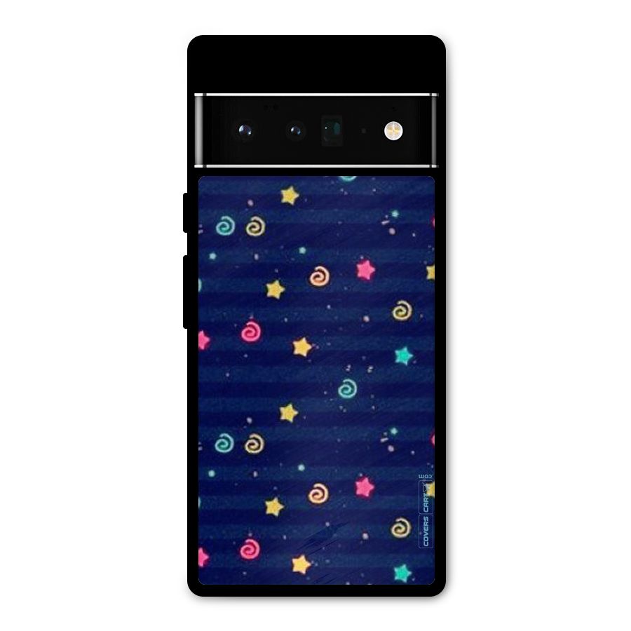 Cute Stars Design Metal Back Case for Google Pixel 6 Pro