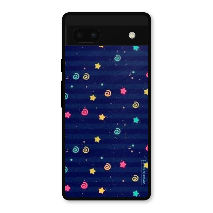 Cute Stars Design Metal Back Case for Google Pixel 6a