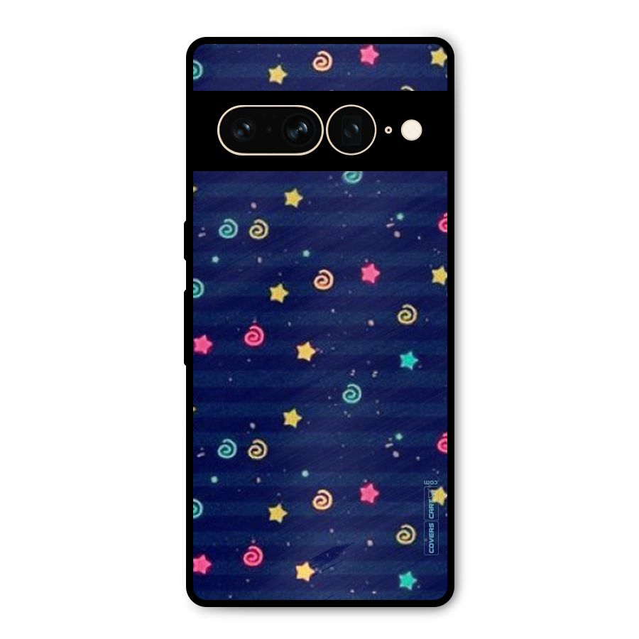Cute Stars Design Metal Back Case for Google Pixel 7 Pro