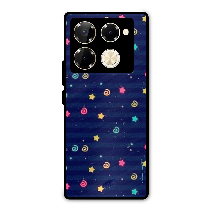 Cute Stars Design Metal Back Case for Infinix Note 40 Pro Plus