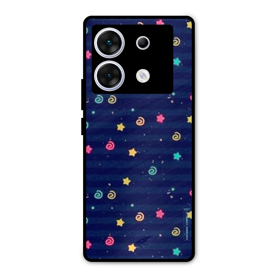 Cute Stars Design Metal Back Case for Infinix Zero 30 5G