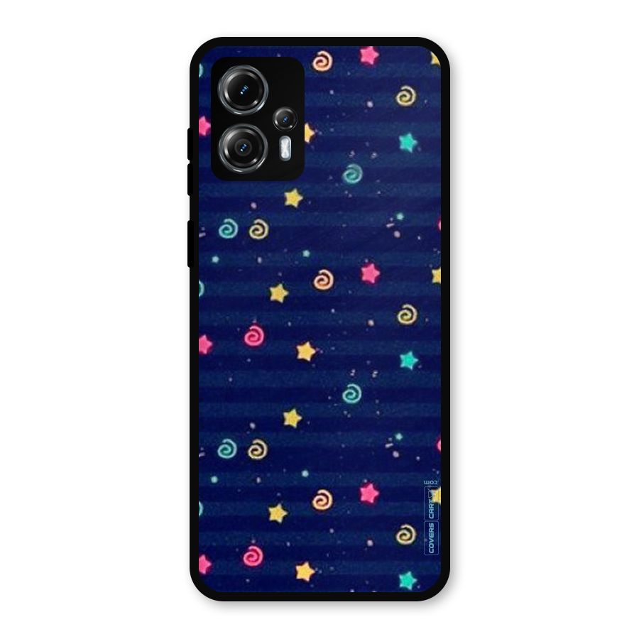 Cute Stars Design Metal Back Case for Moto G13
