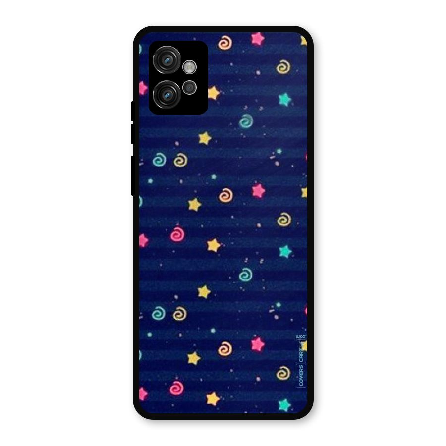 Cute Stars Design Metal Back Case for Moto G32