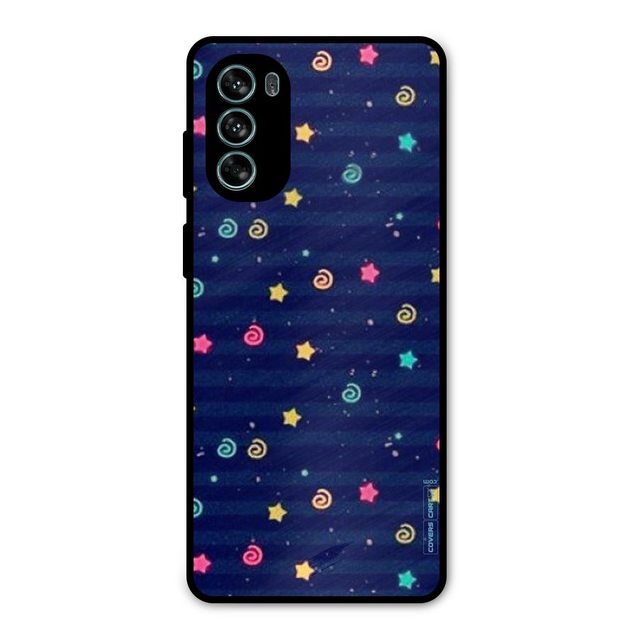 Cute Stars Design Metal Back Case for Moto G62