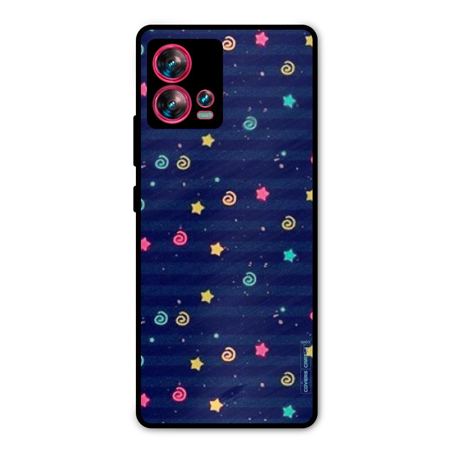 Cute Stars Design Metal Back Case for Motorola Edge 30 Fusion