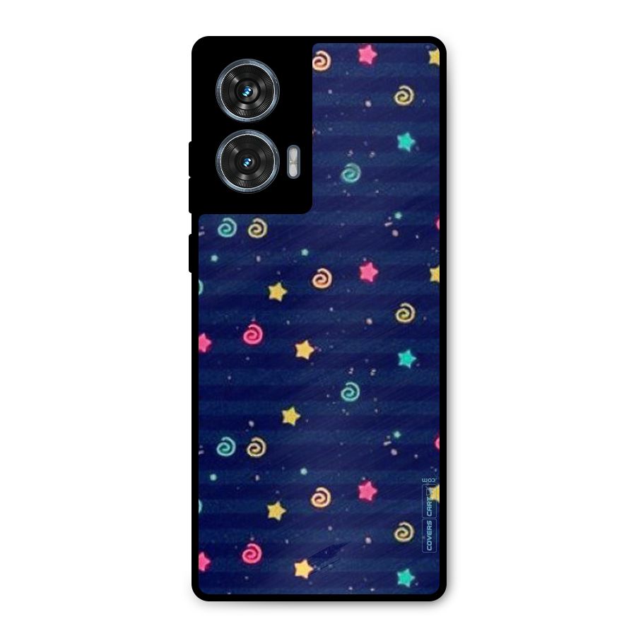 Cute Stars Design Metal Back Case for Motorola Edge 50 Fusion