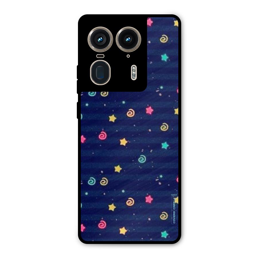 Cute Stars Design Metal Back Case for Motorola Edge 50 Ultra