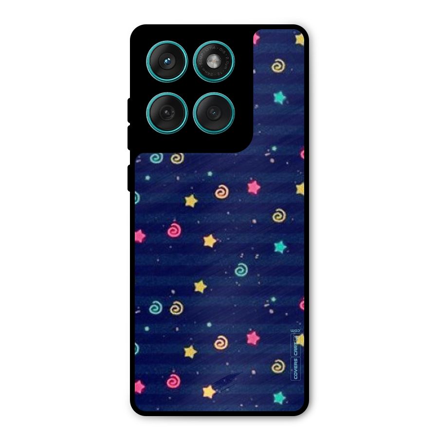 Cute Stars Design Metal Back Case for Motorola Edge 60 Fusion