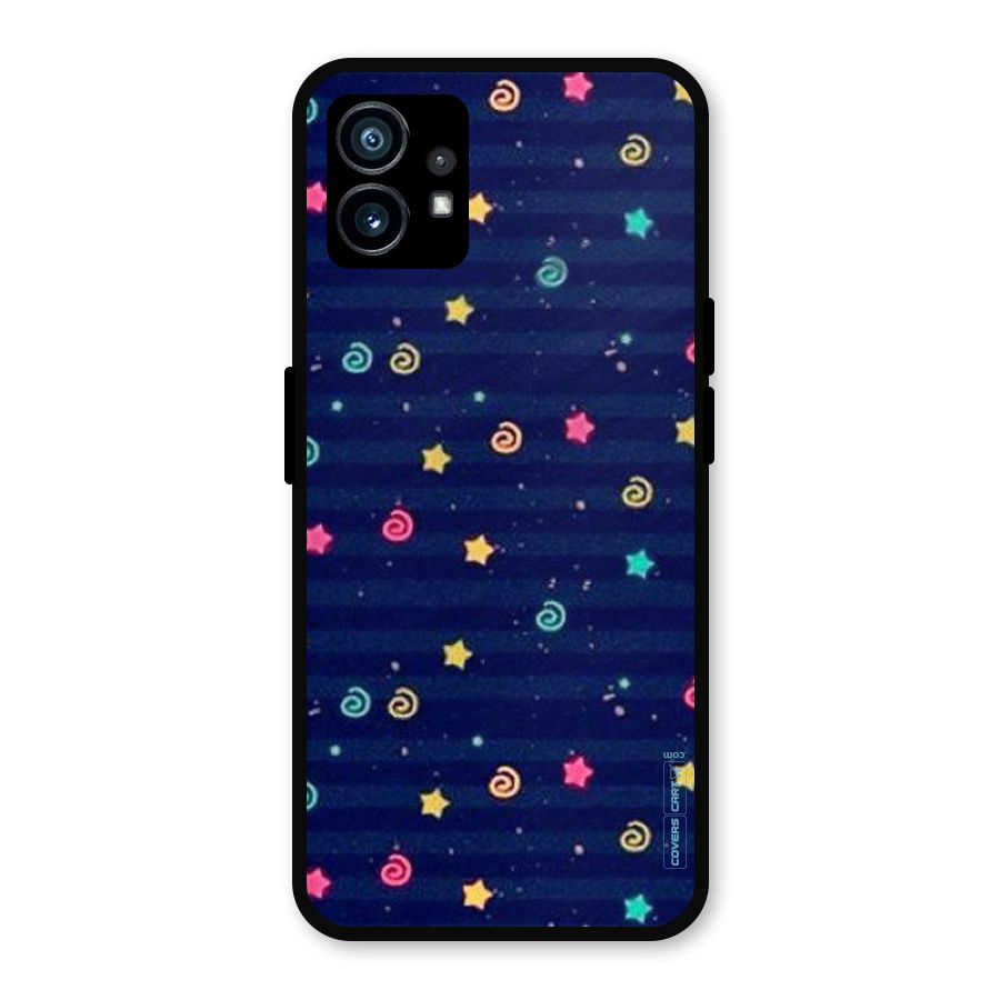Cute Stars Design Metal Back Case for Nothing Phone 1