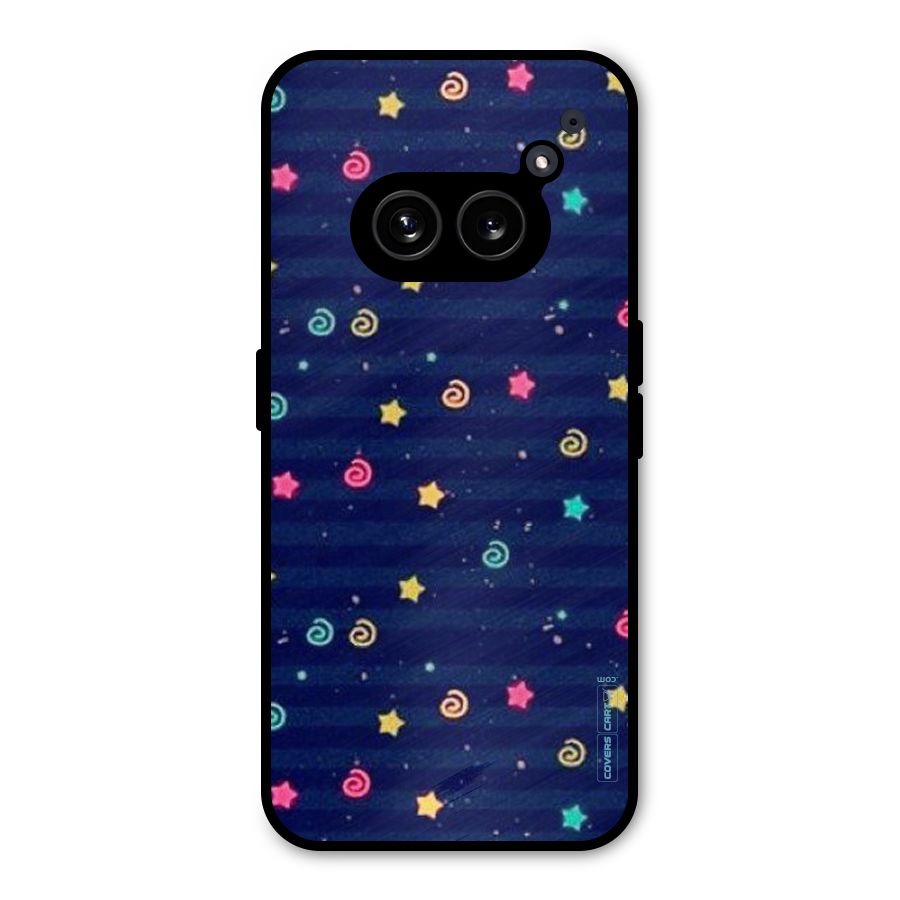 Cute Stars Design Metal Back Case for Nothing Phone 2a Plus