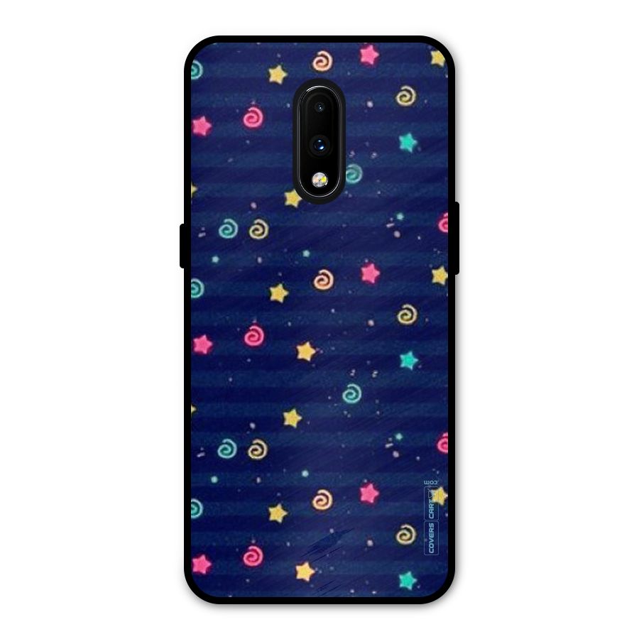 Cute Stars Design Metal Back Case for OnePlus 7