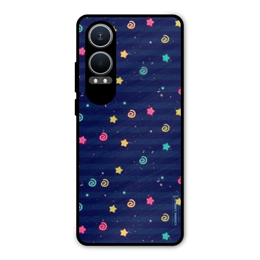 Cute Stars Design Metal Back Case for OnePlus Nord CE4 Lite