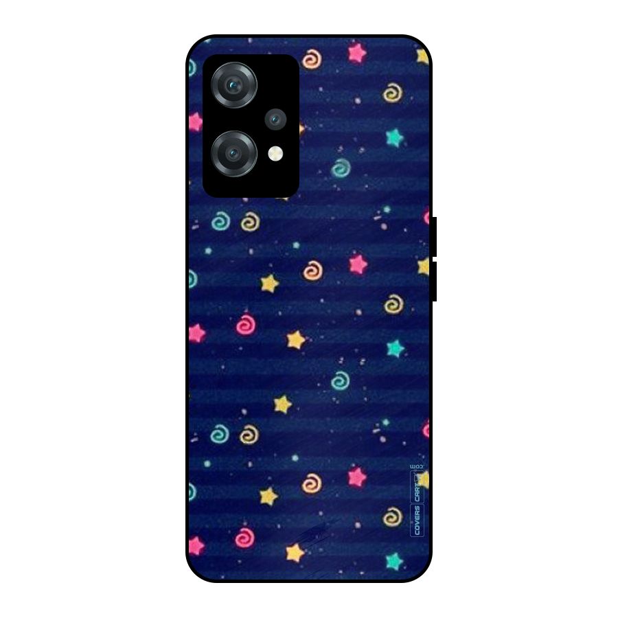 Cute Stars Design Metal Back Case for OnePlus Nord CE 2 Lite 5G