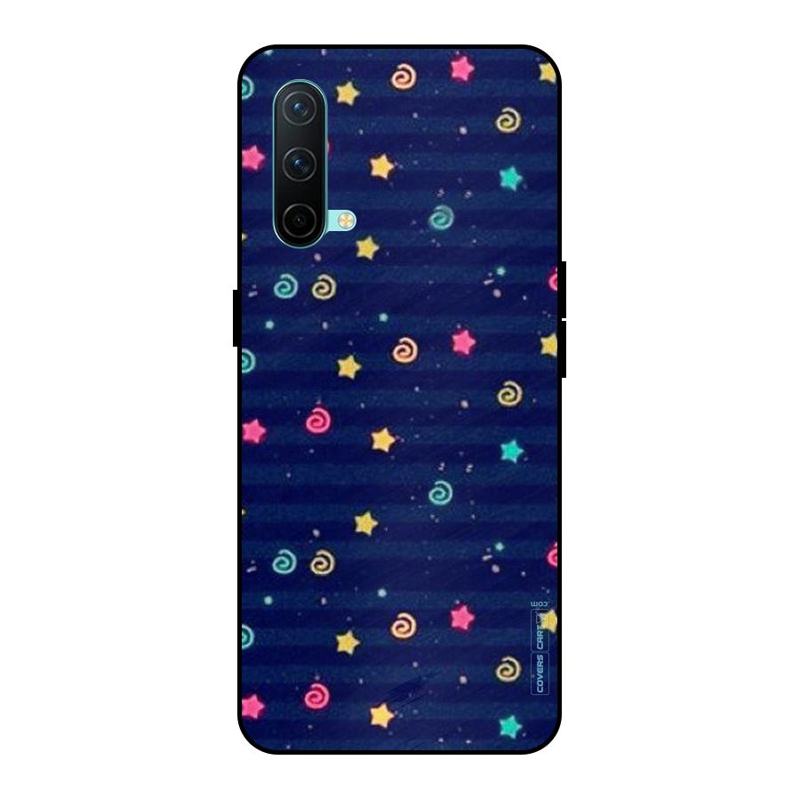 Cute Stars Design Metal Back Case for OnePlus Nord CE 5G