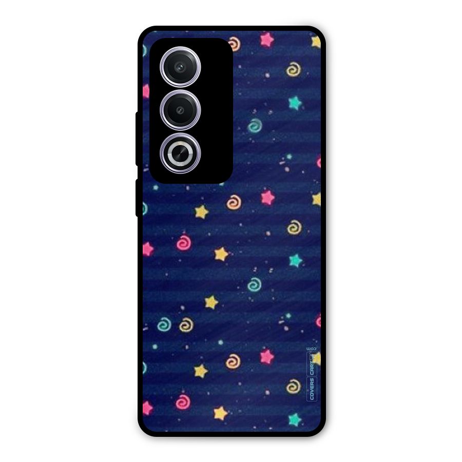Cute Stars Design Metal Back Case for Oppo A3 Pro