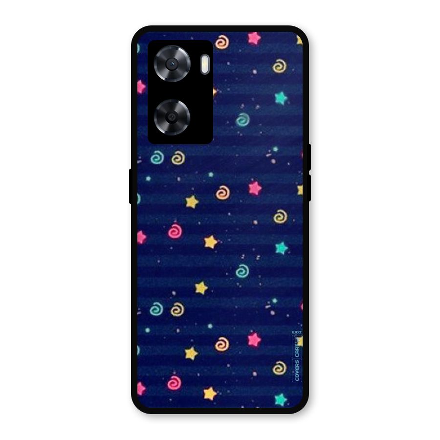 Cute Stars Design Metal Back Case for Oppo A77
