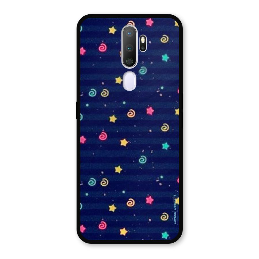 Cute Stars Design Metal Back Case for Oppo A9 (2020)