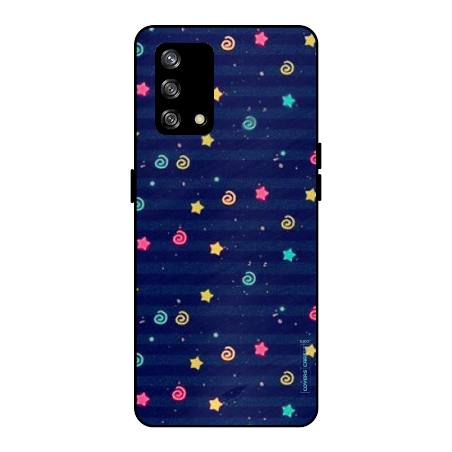 Cute Stars Design Metal Back Case for Oppo F19
