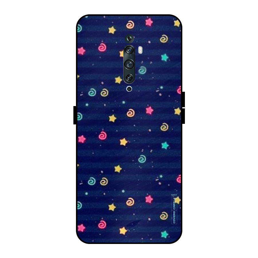 Cute Stars Design Metal Back Case for Oppo Reno2 F