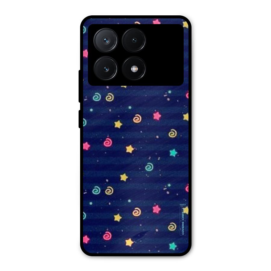 Cute Stars Design Metal Back Case for Poco X6 Pro