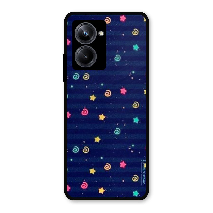 Cute Stars Design Metal Back Case for Realme 10 Pro