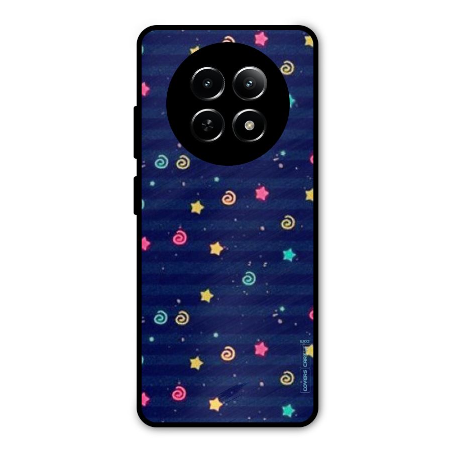 Cute Stars Design Metal Back Case for Realme 12 5G