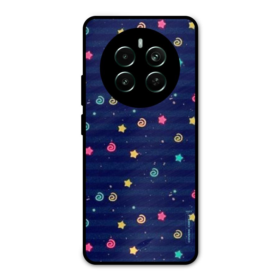 Cute Stars Design Metal Back Case for Realme 12 Pro Plus