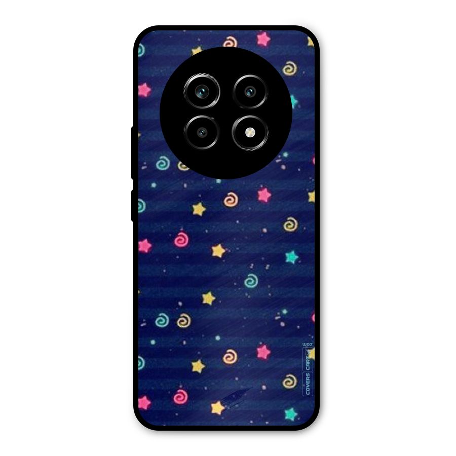 Cute Stars Design Metal Back Case for Realme 13 Pro
