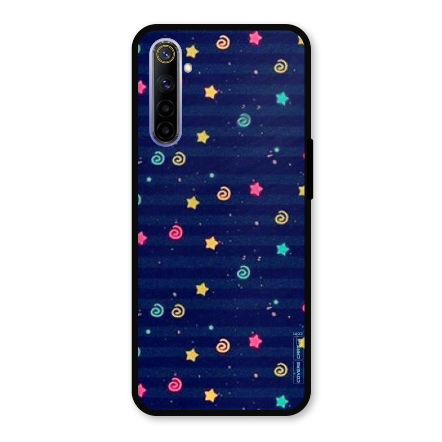 Cute Stars Design Metal Back Case for Realme 6i