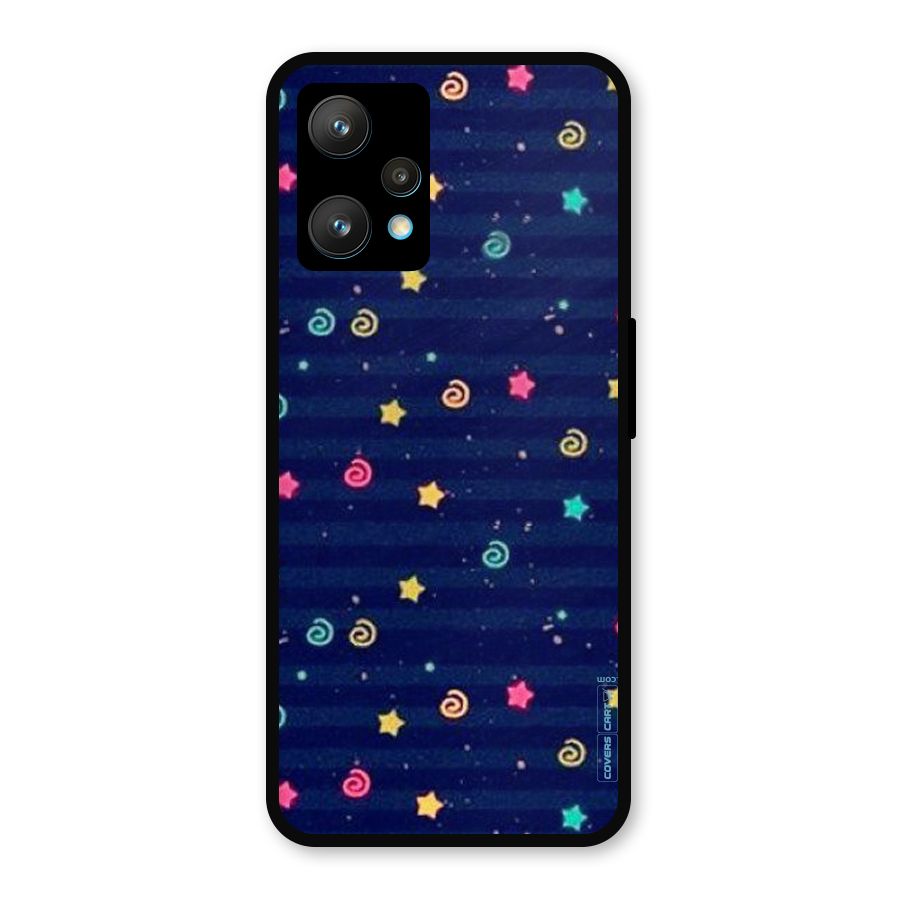 Cute Stars Design Metal Back Case for Realme 9 Pro Plus 5G