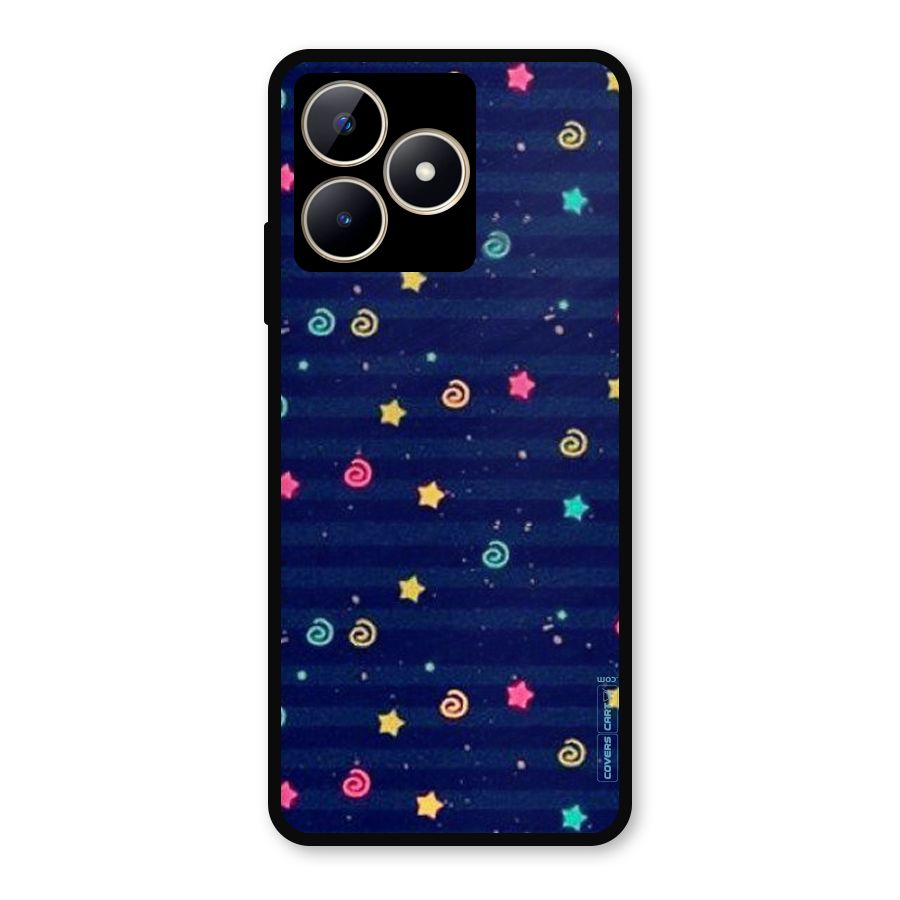 Cute Stars Design Metal Back Case for Realme C53