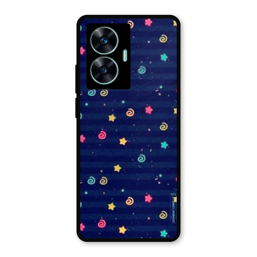 Cute Stars Design Metal Back Case for Realme C55