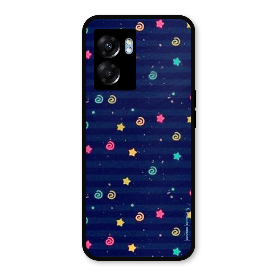 Cute Stars Design Metal Back Case for Realme Narzo 50 5G