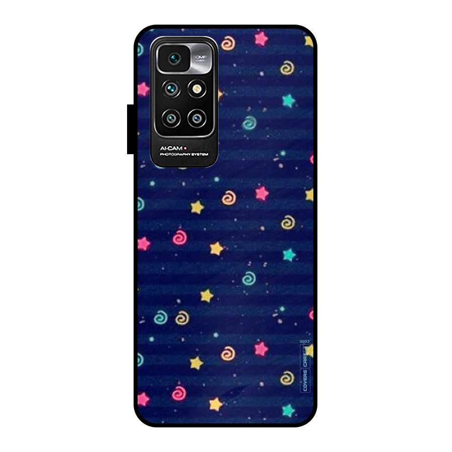 Cute Stars Design Metal Back Case for Redmi 10 Prime