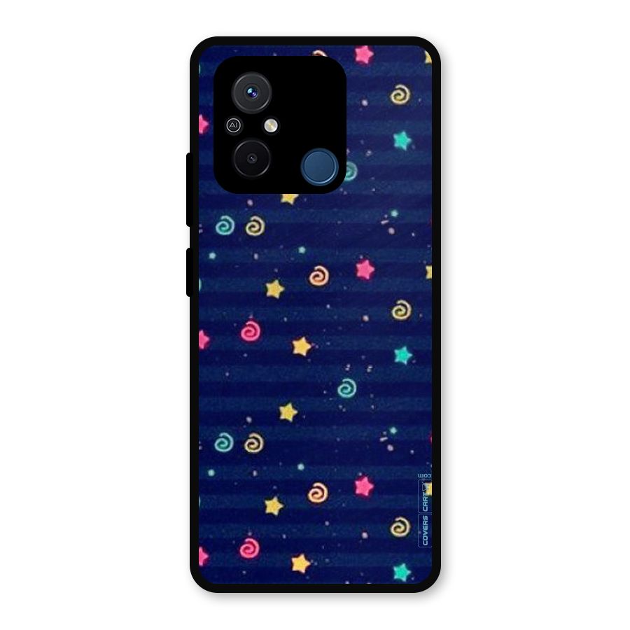 Cute Stars Design Metal Back Case for Redmi 12C