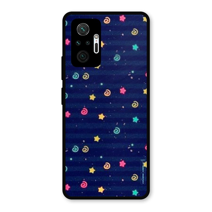 Cute Stars Design Metal Back Case for Redmi Note 10 Pro