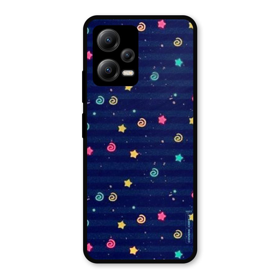Cute Stars Design Metal Back Case for Redmi Note 12 5G