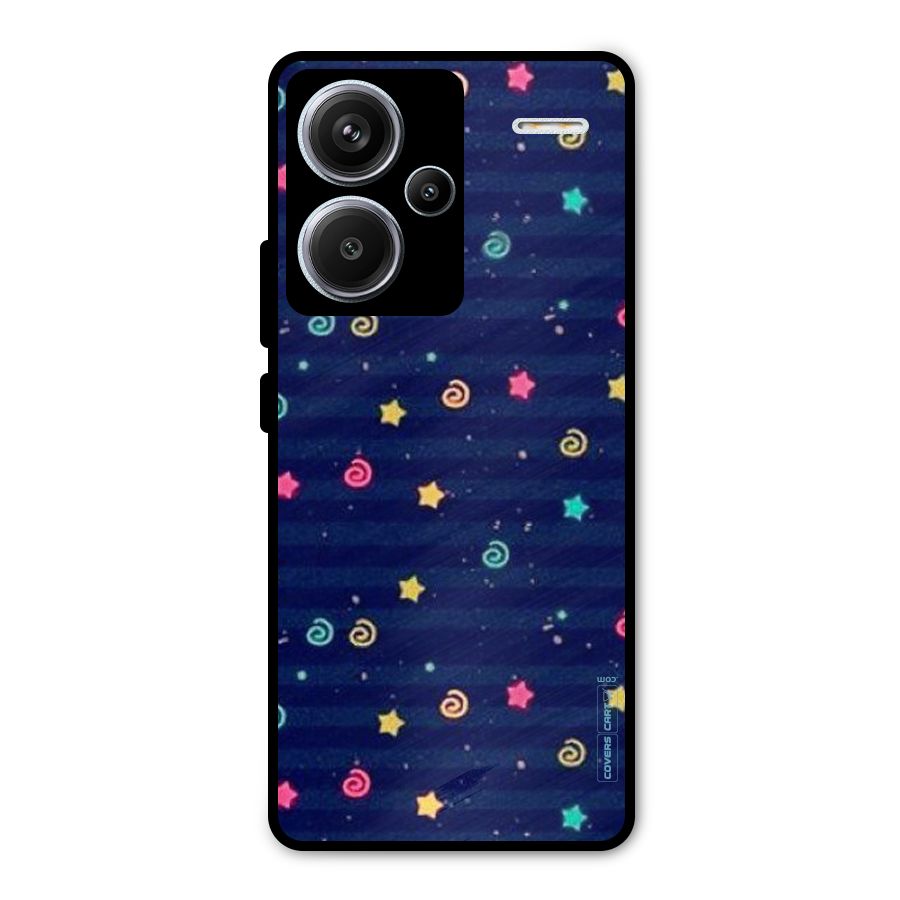 Cute Stars Design Metal Back Case for Redmi Note 13 Pro Plus