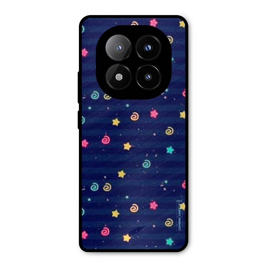 Cute Stars Design Metal Back Case for Redmi Note 14 Pro Plus 5G