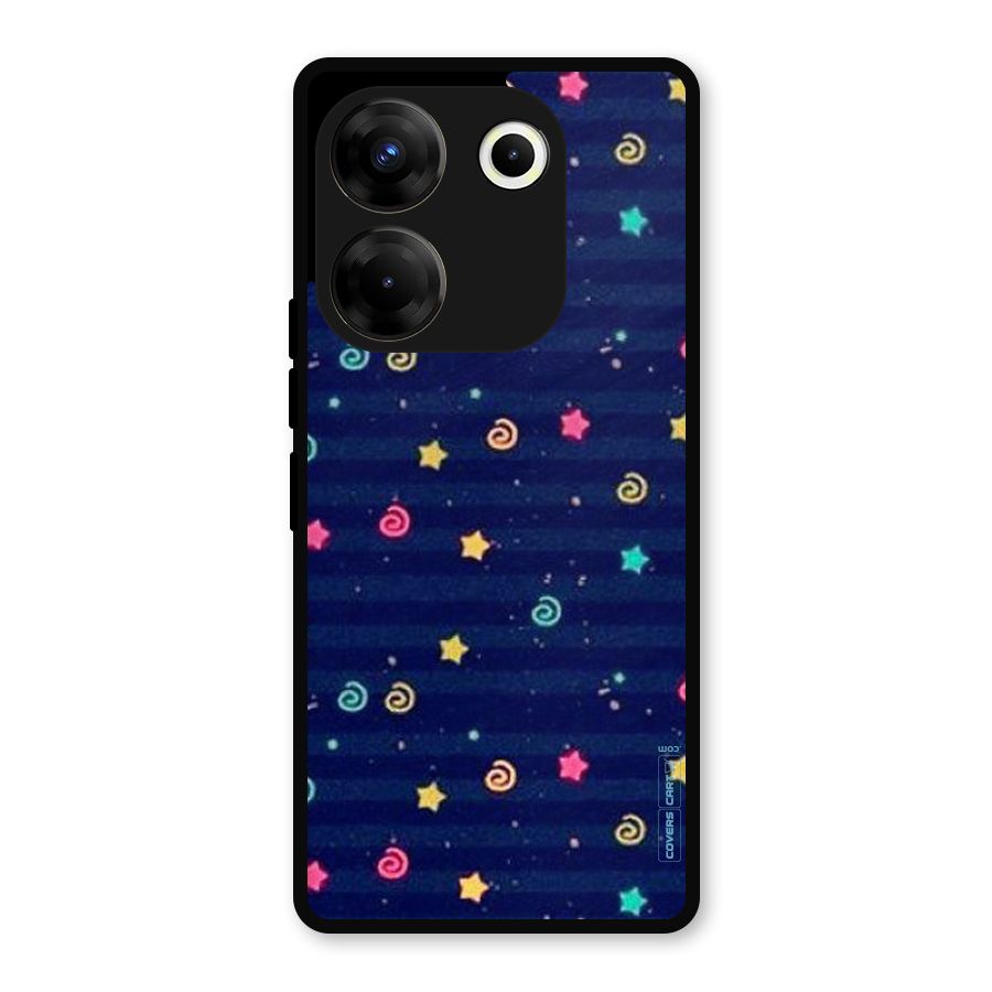 Cute Stars Design Metal Back Case for Tecno Camon 20 Pro