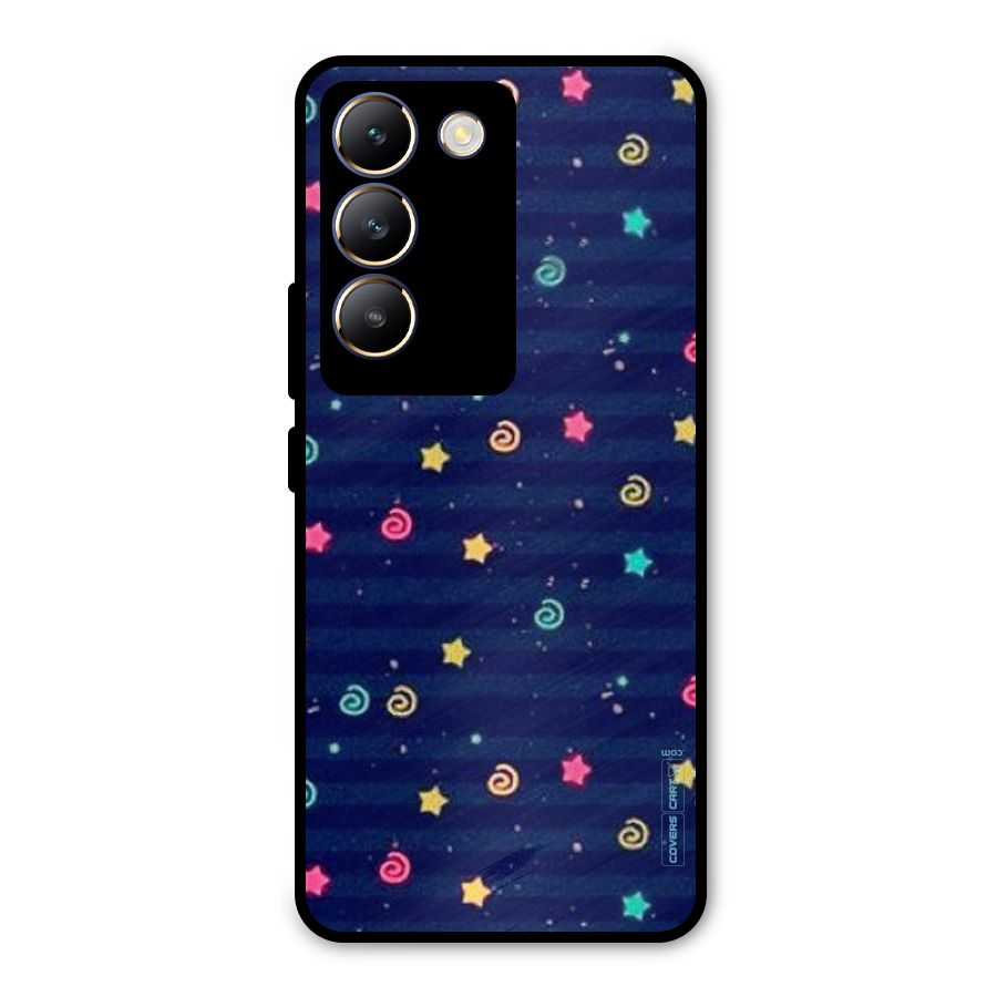 Cute Stars Design Metal Back Case for Vivo T3 5G