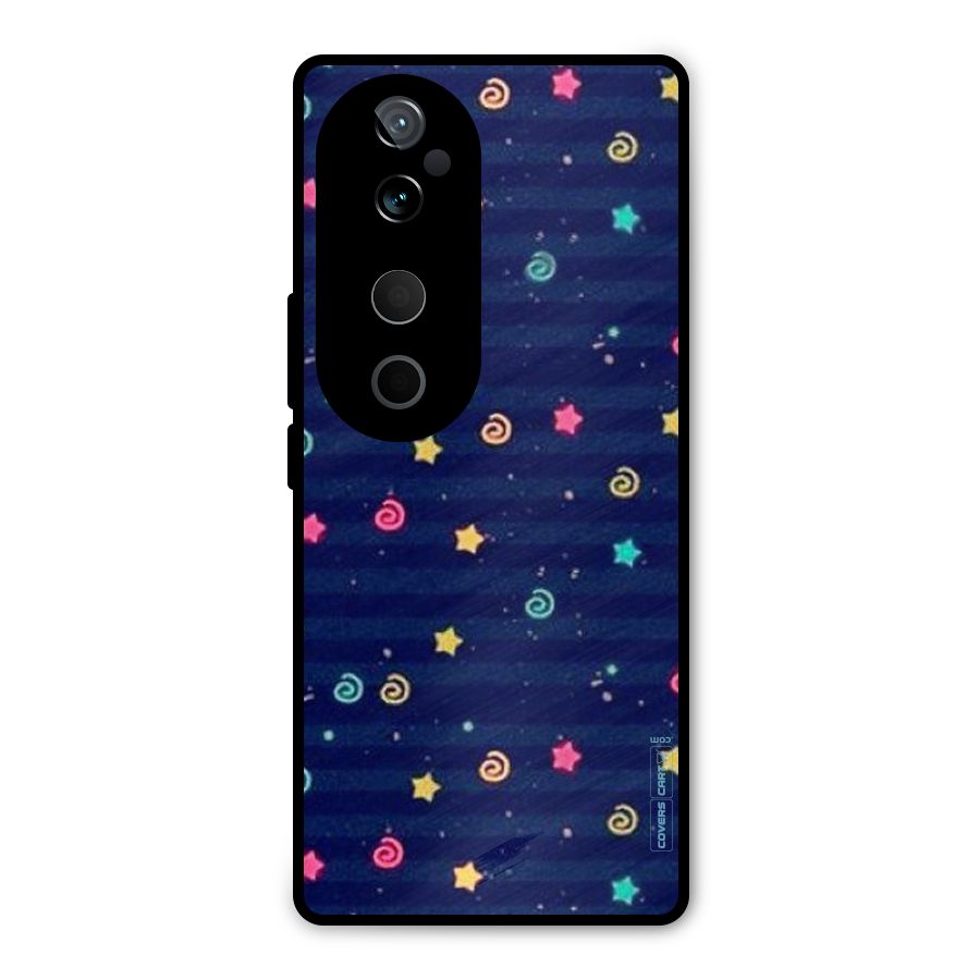 Cute Stars Design Metal Back Case for Vivo T3 Ultra