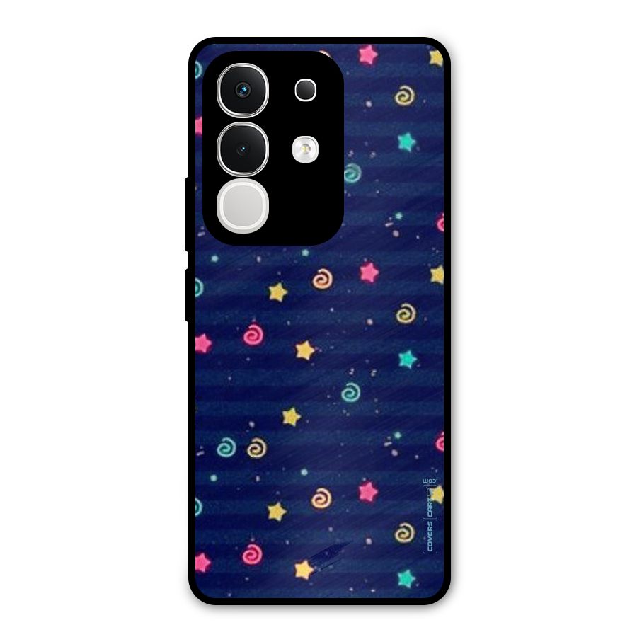 Cute Stars Design Metal Back Case for Vivo T4x