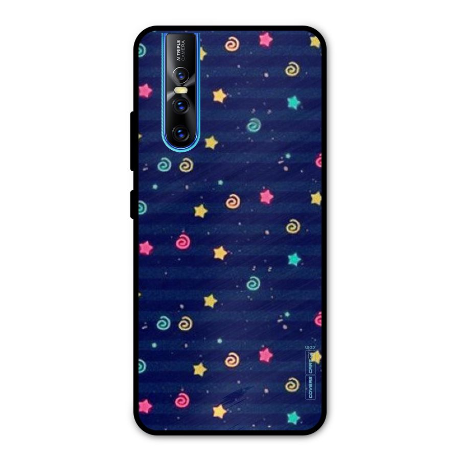 Cute Stars Design Metal Back Case for Vivo V15 Pro