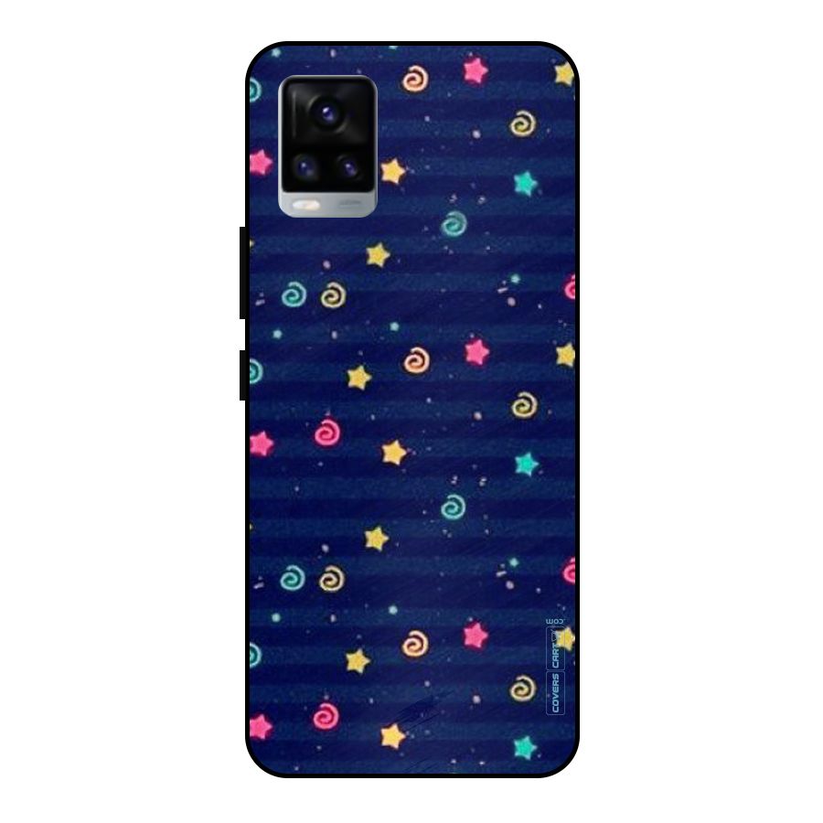 Cute Stars Design Metal Back Case for Vivo V20