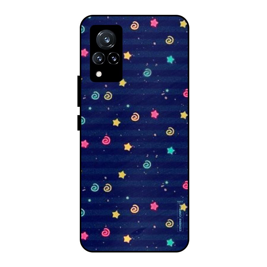 Cute Stars Design Metal Back Case for Vivo V21 5G