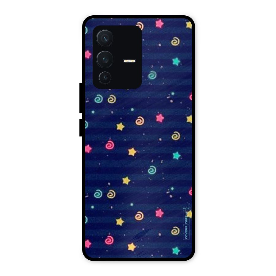 Cute Stars Design Metal Back Case for Vivo V23 5G